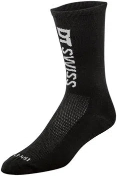 DT Swiss Action Socks - 6 inch, Black/White, Large